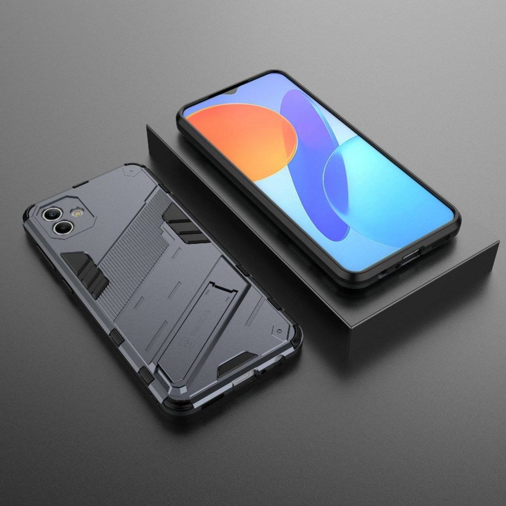 Samsung Galaxy A04 Hoesje Hybride Back Cover met Kickstand Blauw afbeelding 6