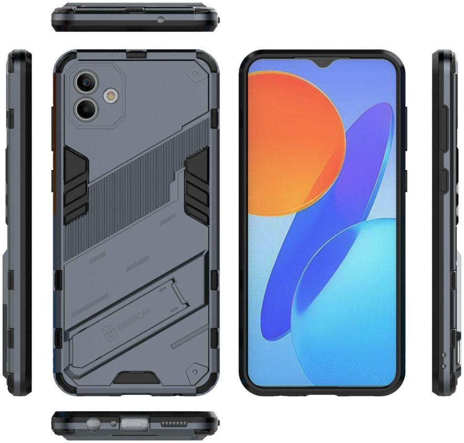 Samsung Galaxy A04 Hoesje Hybride Back Cover met Kickstand Blauw afbeelding 7