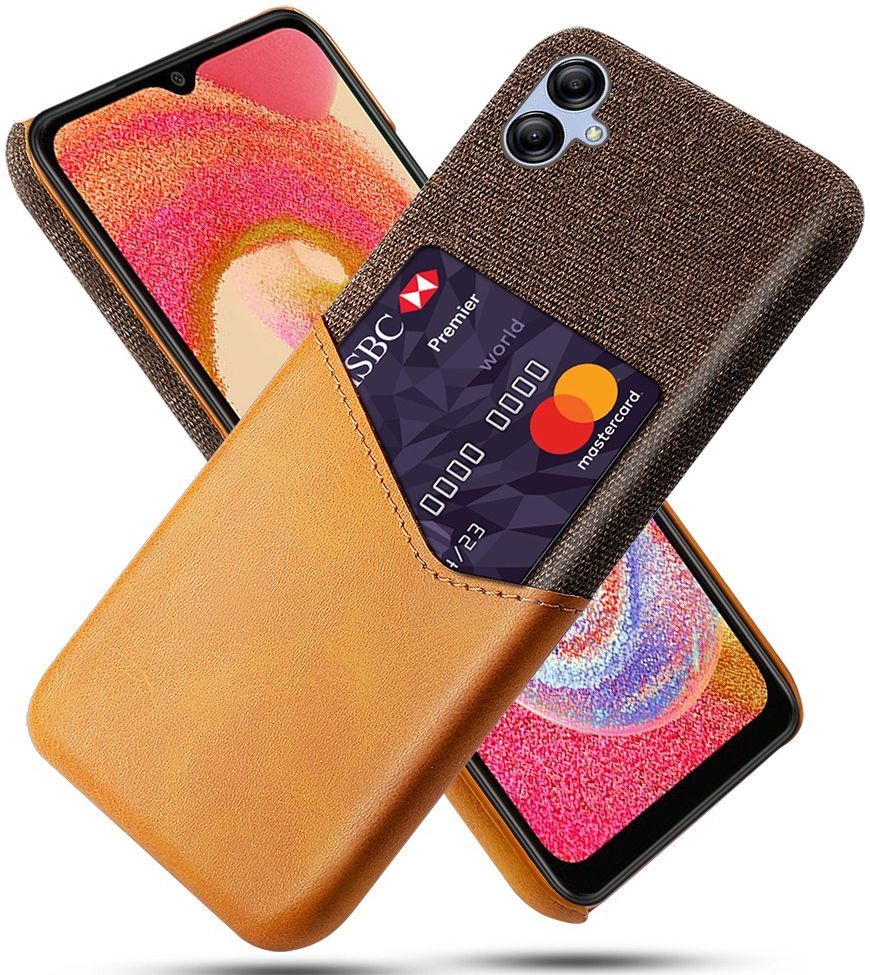 Samsung Galaxy A04 Hoesje met Kaarthouder Back Cover Bruin afbeelding 1