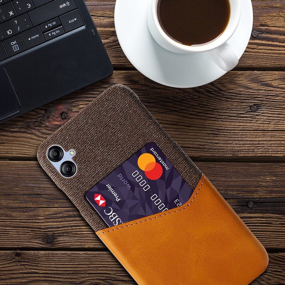 Samsung Galaxy A04 Hoesje met Kaarthouder Back Cover Bruin afbeelding 4