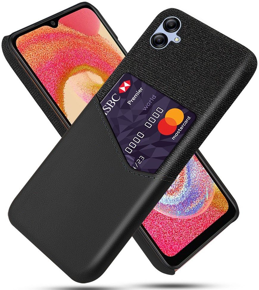 Samsung Galaxy A04 Hoesje met Kaarthouder Back Cover Zwart afbeelding 1