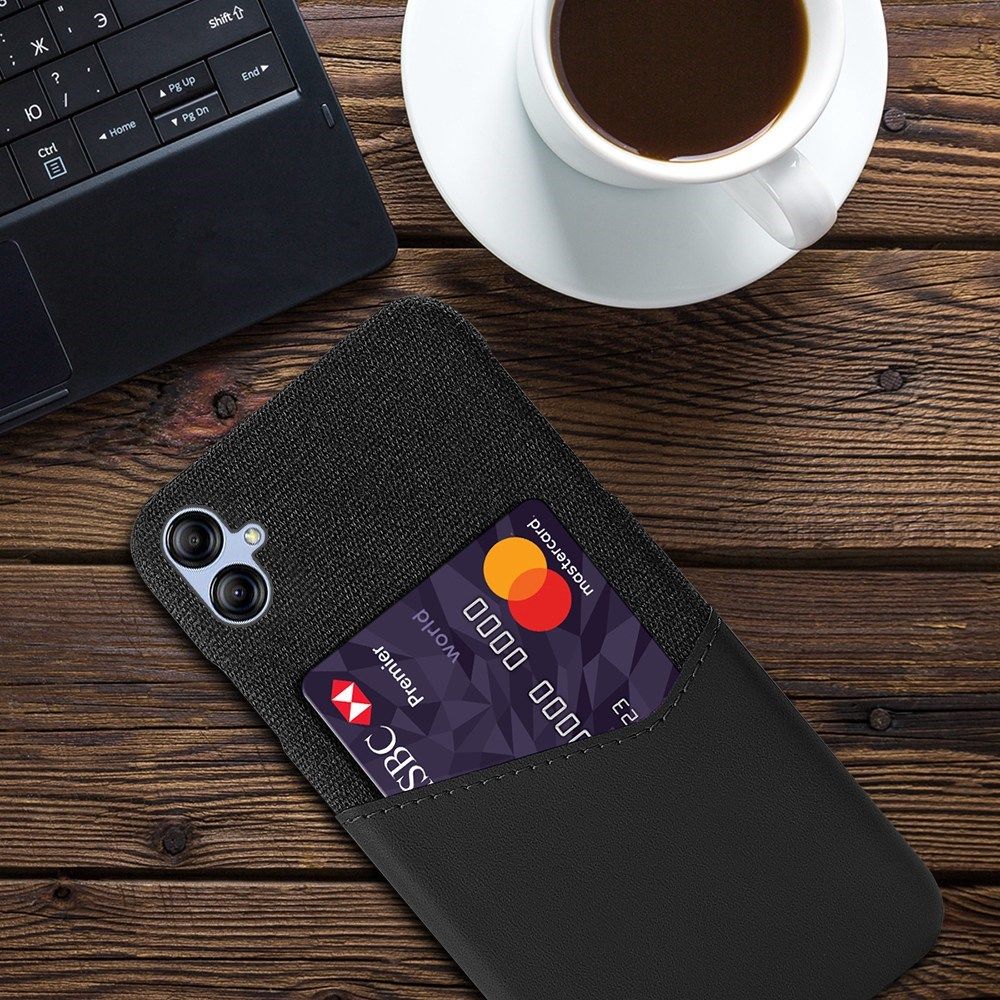 Samsung Galaxy A04 Hoesje met Kaarthouder Back Cover Zwart afbeelding 4