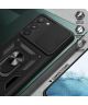 Samsung Galaxy S23 Plus Hoesje Camera Slider en Kickstand Ring Zwart