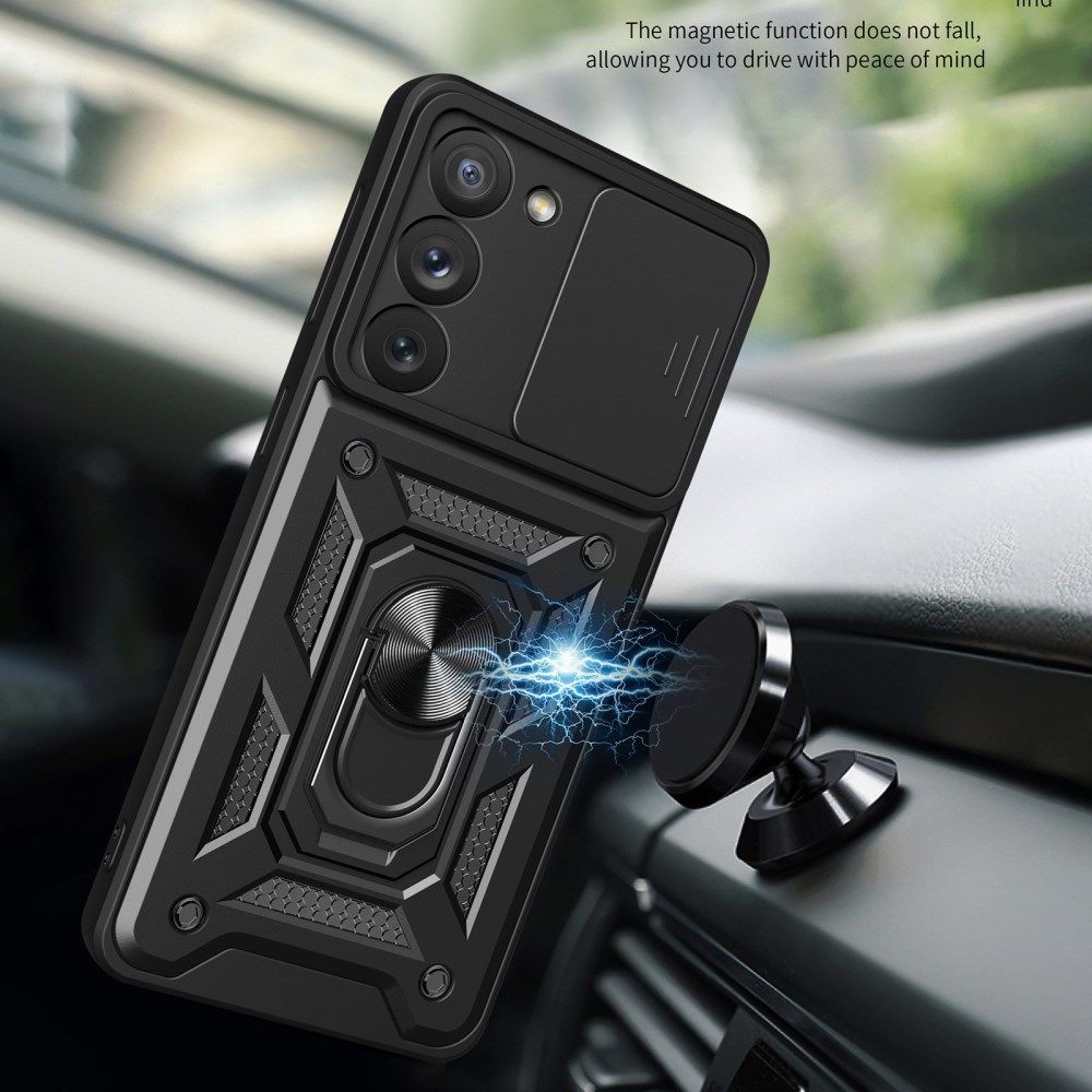 Samsung Galaxy S23 Plus Hoesje Camera Slider en Kickstand Ring Zilver afbeelding 4