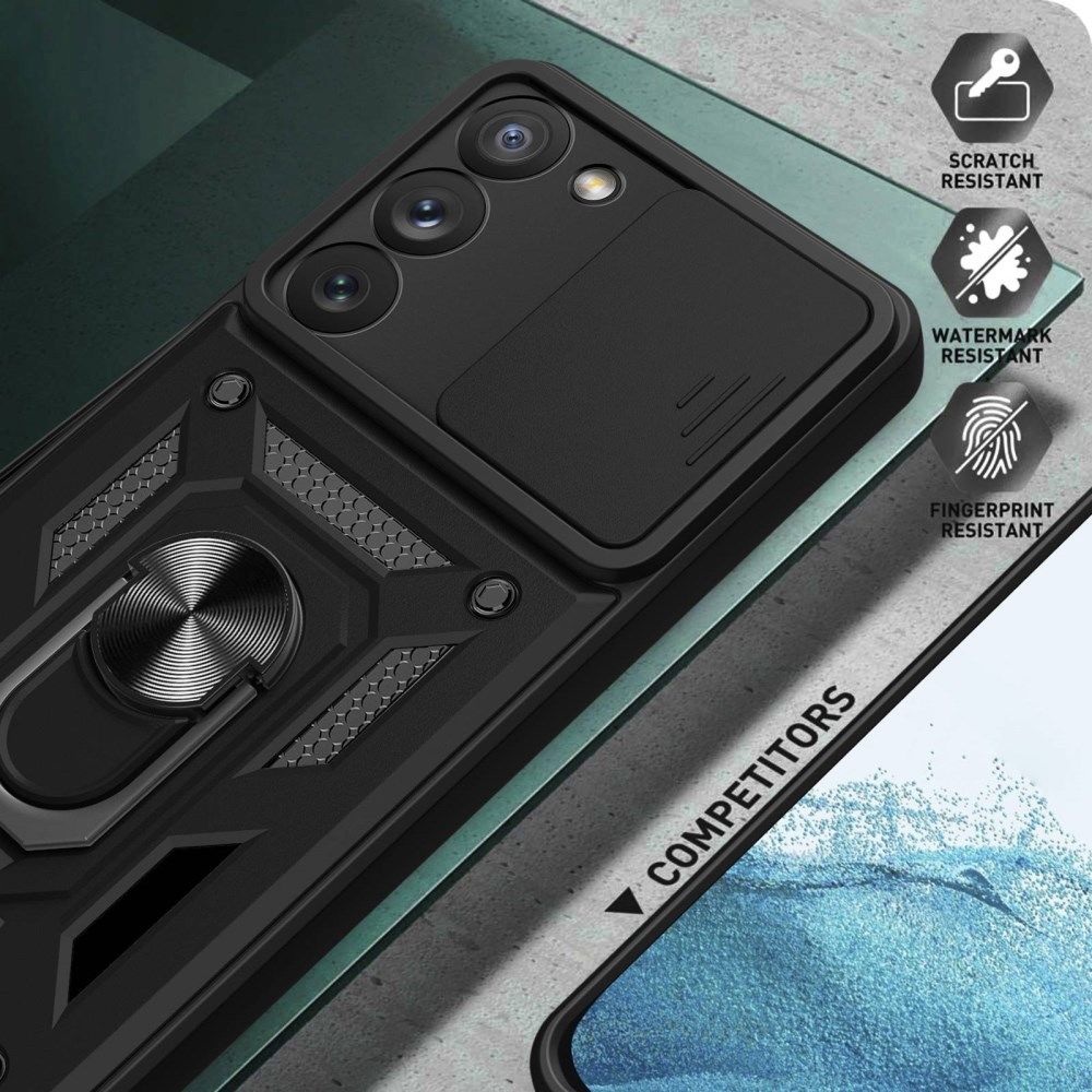 Samsung Galaxy S23 Plus Hoesje Camera Slider en Kickstand Ring Zilver afbeelding 5