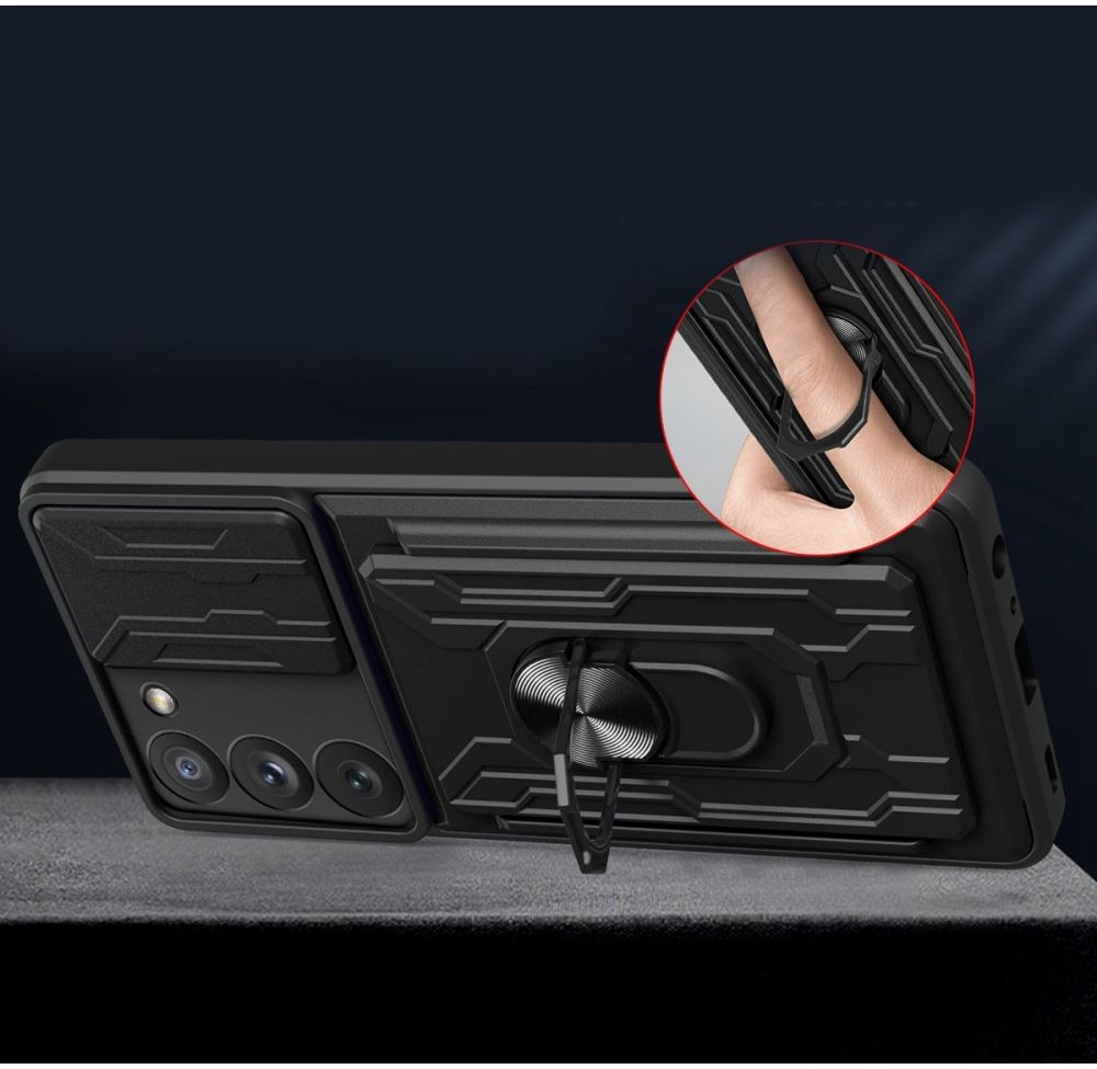Samsung Galaxy S23 Plus Hoesje Camera Slider/Ring/Kaarthouder Zwart afbeelding 3