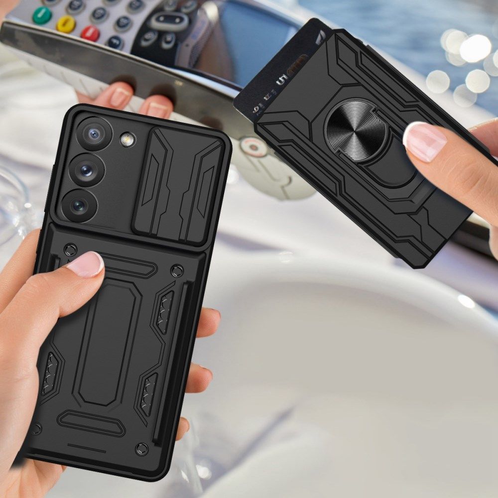 Samsung Galaxy S23 Plus Hoesje Camera Slider/Ring/Kaarthouder Zwart afbeelding 5