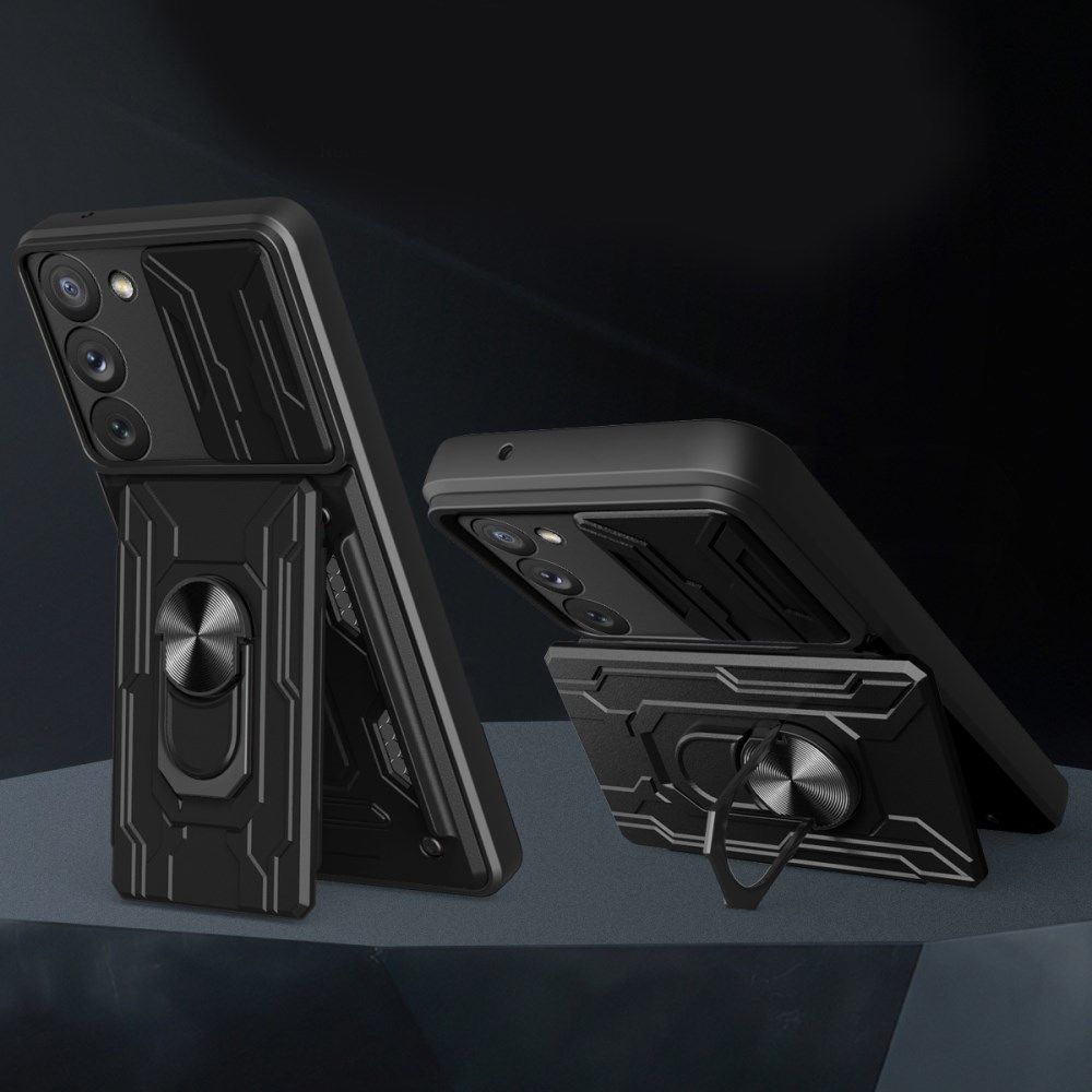 Samsung Galaxy S23 Plus Hoesje Camera Slider/Ring/Kaarthouder Zwart afbeelding 6