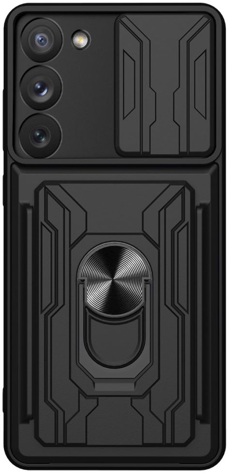 Samsung Galaxy S23 Plus Hoesje Camera Slider/Ring/Kaarthouder Groen afbeelding 3