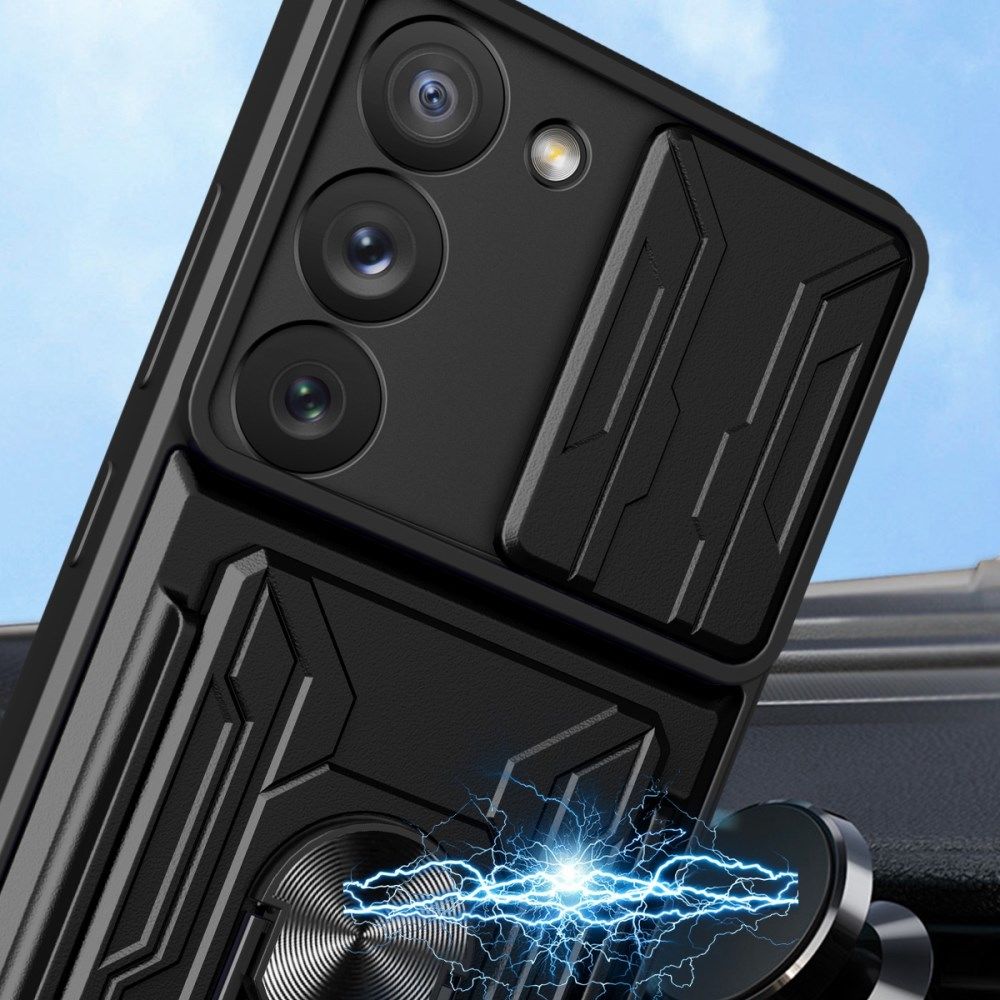 Samsung Galaxy S23 Plus Hoesje Camera Slider/Ring/Kaarthouder Groen afbeelding 7