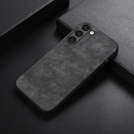 Samsung Galaxy S23 Plus Hoesje Kunstleer Back Cover Zwart afbeelding 2