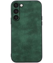 Samsung Galaxy S23 Plus Hoesje Kunstleer Back Cover Groen