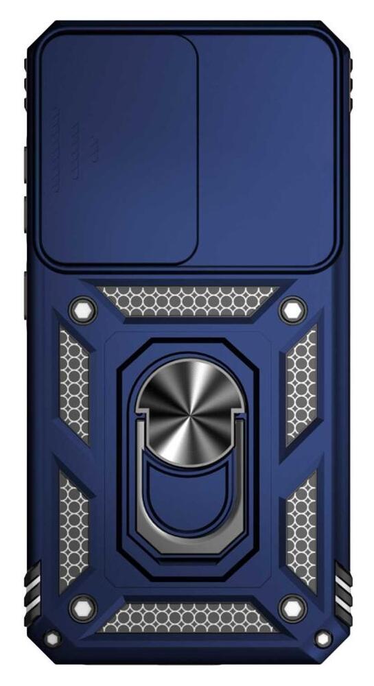 Samsung Galaxy S23 Hoesje met Camera Slider en Kickstand Ring Blauw afbeelding 2