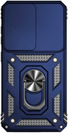 Samsung Galaxy S23 Hoesje met Camera Slider en Kickstand Ring Blauw afbeelding 2