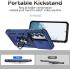 Samsung Galaxy S23 Hoesje met Camera Slider en Kickstand Ring Blauw afbeelding 6