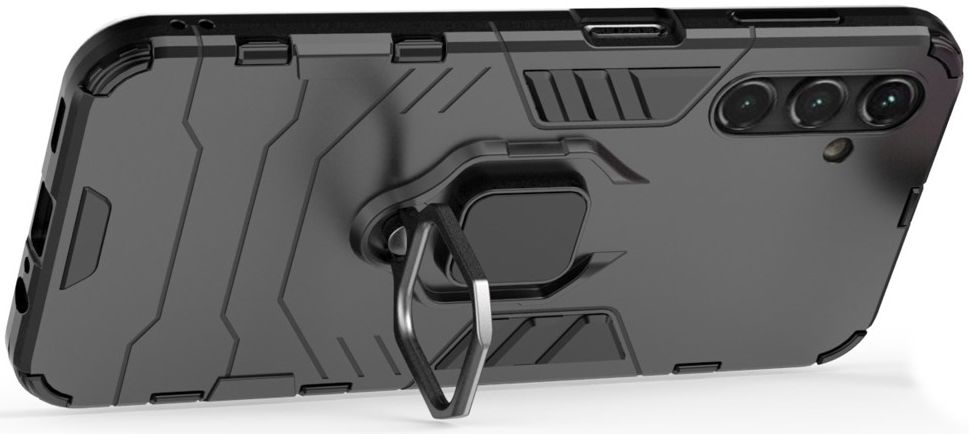 Samsung Galaxy A14 Hoesje Magnetische Kickstand Ring Zwart afbeelding 2