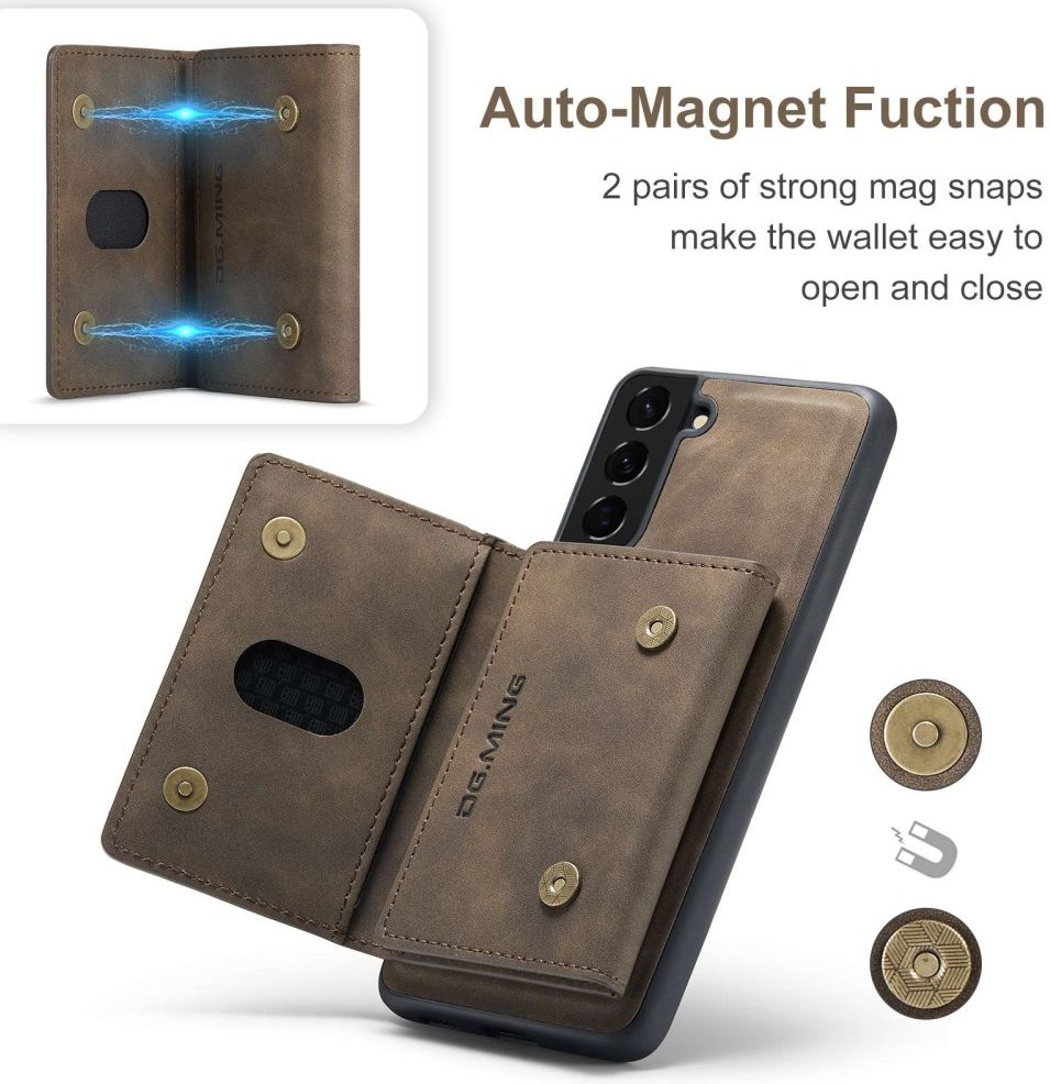 Samsung Galaxy S23 Hoesje met Magnetische Kaarthouder Bruin afbeelding 9