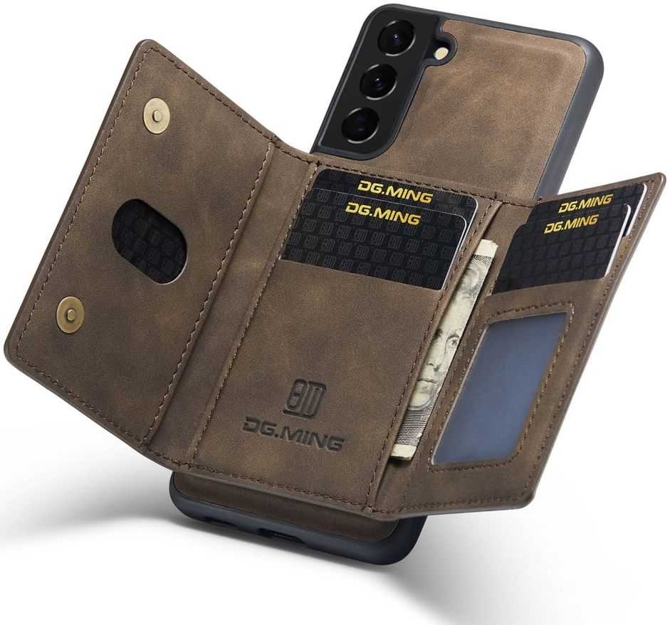 Samsung Galaxy S23 Hoesje met Magnetische Kaarthouder Bruin afbeelding 2
