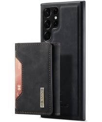 Samsung Galaxy S23 Ultra Hoesje met Magnetische Kaarthouder Zwart