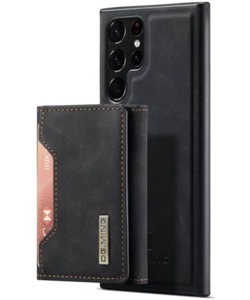 Samsung Galaxy S23 Ultra Hoesje met Magnetische Kaarthouder Zwart Hoesjes