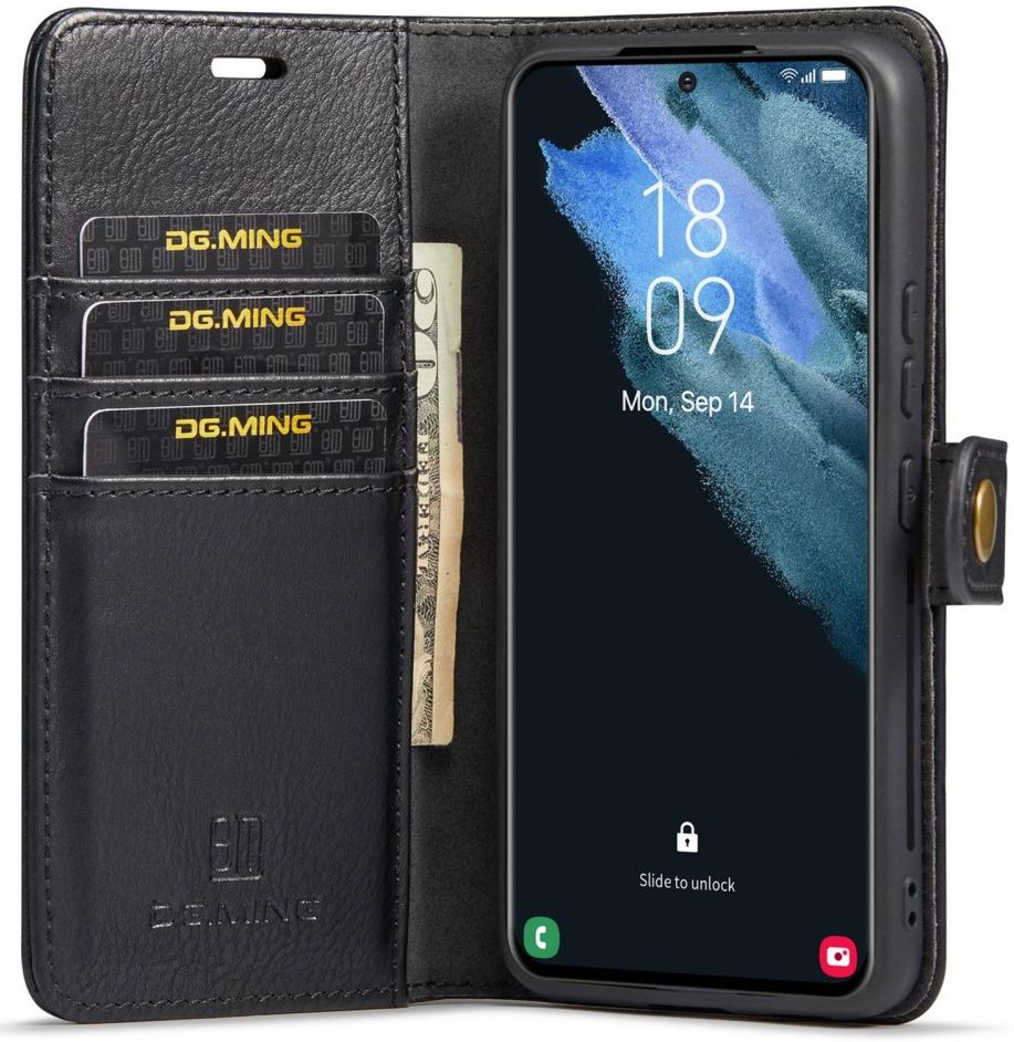 DG Ming Samsung Galaxy S23 Hoesje 2-in-1 Book Case en Back Cover Zwart afbeelding 1