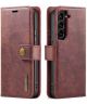 DG Ming Samsung Galaxy S23 Hoesje 2-in-1 Book Case en Back Cover Rood