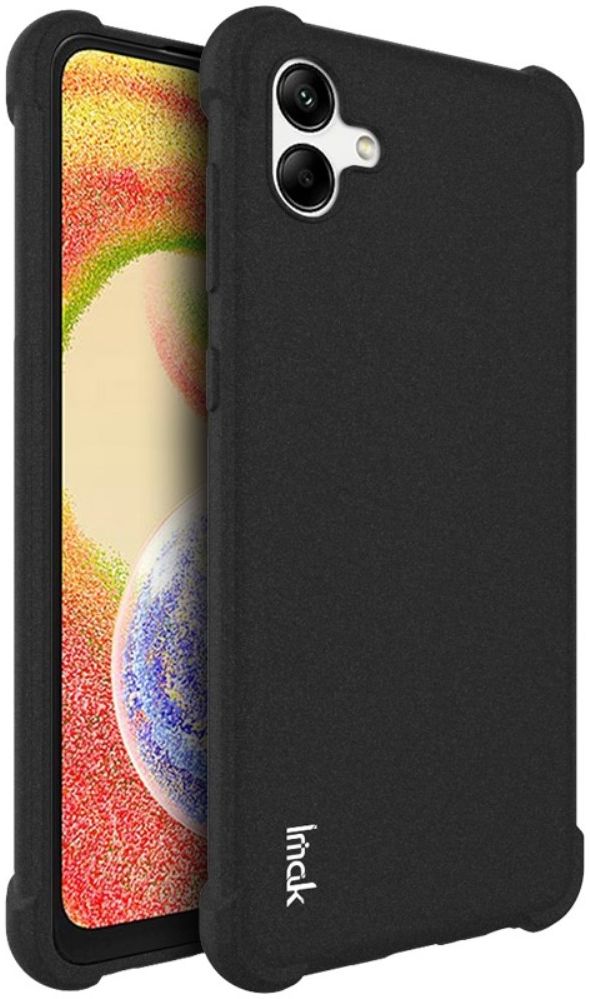 IMAK Samsung Galaxy A04 Hoesje Schokbestendig TPU Matte Zwart afbeelding 1