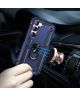 Samsung Galaxy S23 Hoesje Magnetische Kickstand met Ring Blauw