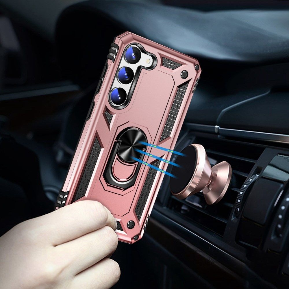 Samsung Galaxy S23 Hoesje Magnetische Kickstand met Ring Roze Goud afbeelding 2
