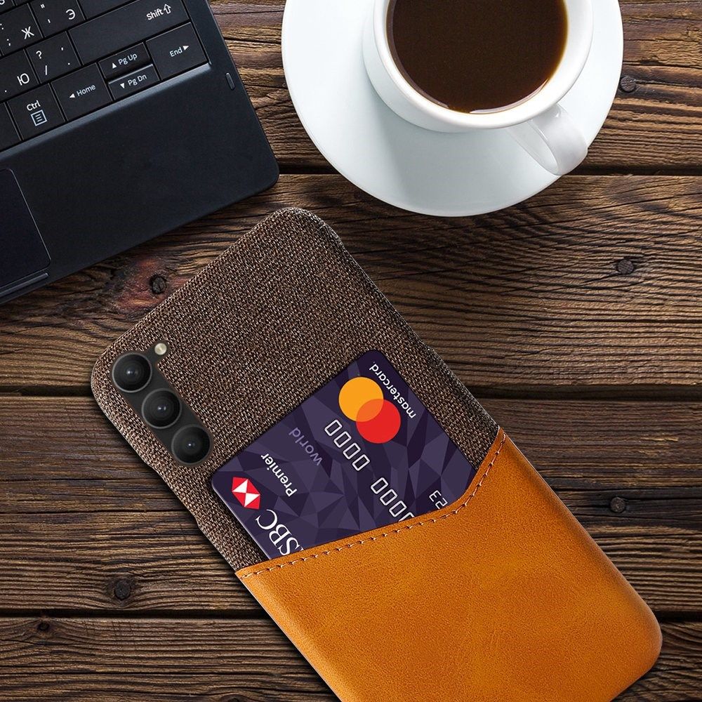 Samsung Galaxy S23 Plus Hoesje met Kaarthouder Back Cover Bruin afbeelding 4