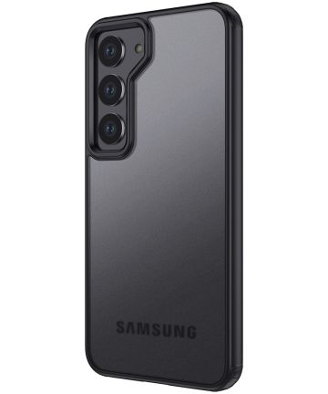 Samsung S23 Plus Hoesje Schokbestendig Back Cover Transparant Zwart Hoesjes