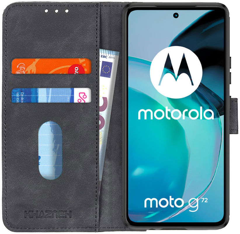KHAZNEH Motorola Moto G72 Hoesje Retro Wallet Book Case | GSMpunt.nl