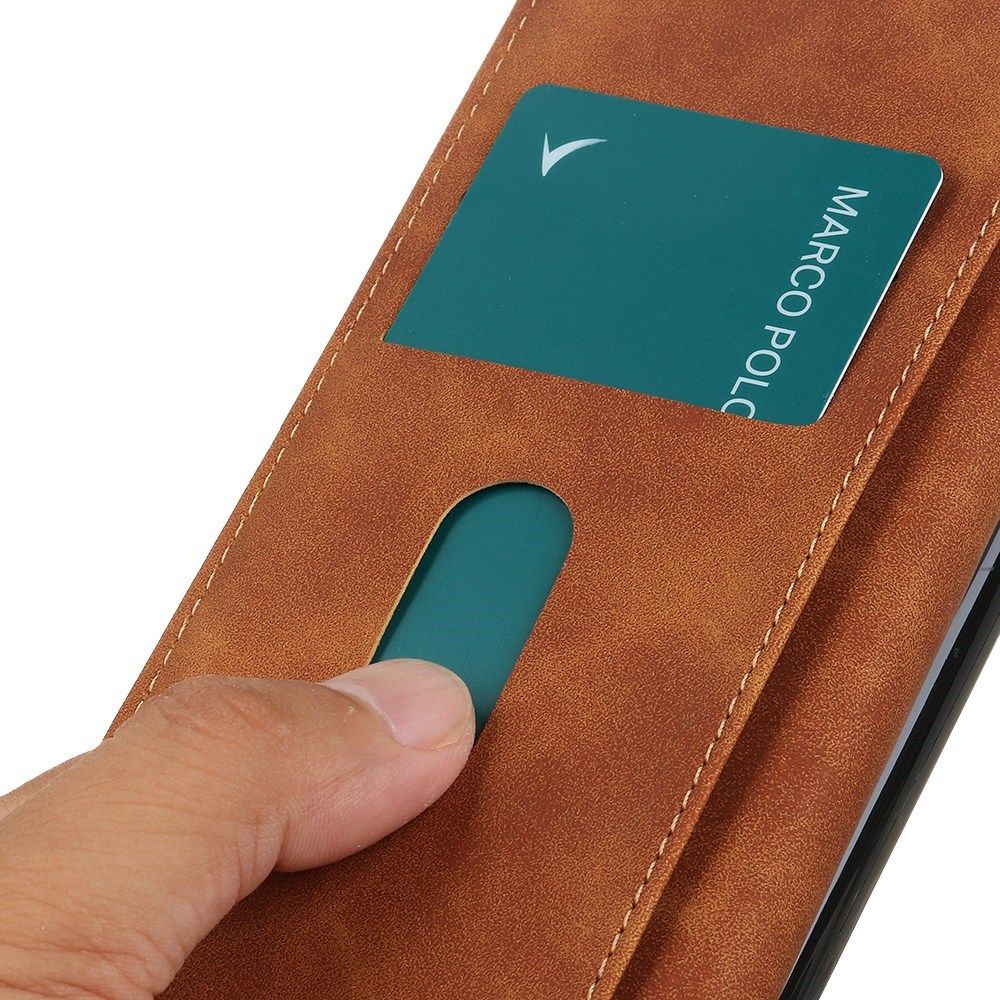 KHAZNEH Motorola  Moto G72 Hoesje Retro Wallet Book Case Bruin afbeelding 7