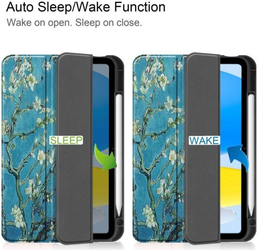 Apple iPad 11 (2025) / 10.9 (2022) Hoes Tri-Fold Blossom Print afbeelding 6