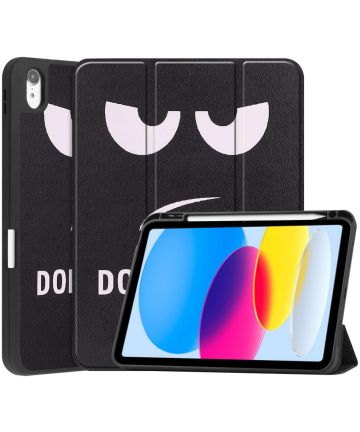 Apple iPad 10.9 (2022) Hoes Tri-Fold Don't Touch Me Print Hoesjes