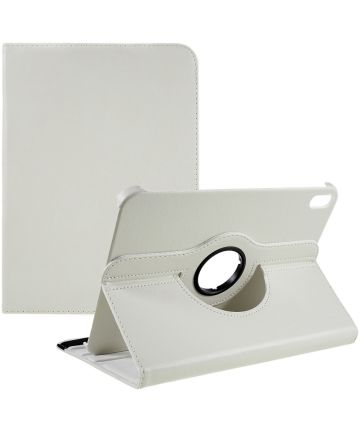 Apple iPad 10.9 (2022) Hoes 360° Draaibare Book Case Wit Hoesjes