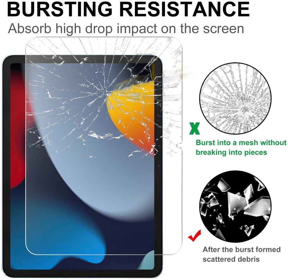 Apple iPad 10.9 (2022) / 11 (2025) Screen Protector Arc Edge 9H Tempered Glass afbeelding 4