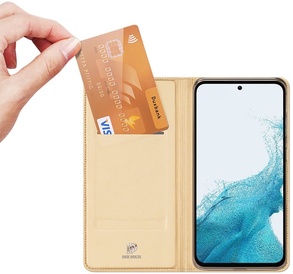 Dux Ducis Skin Pro Samsung Galaxy A54 Hoesje Portemonnee Goud afbeelding 2