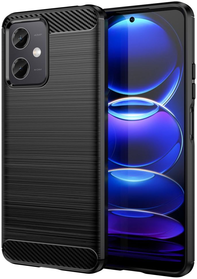Xiaomi Redmi Note 12 5G/Poco X5 Hoesje Geborsteld TPU Back Cover Zwart afbeelding 1