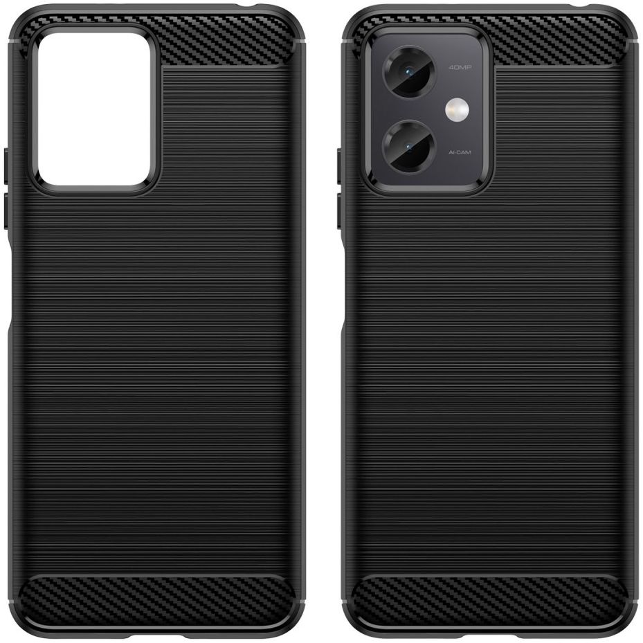 Xiaomi Redmi Note 12 5G/Poco X5 Hoesje Geborsteld TPU Back Cover Zwart afbeelding 2