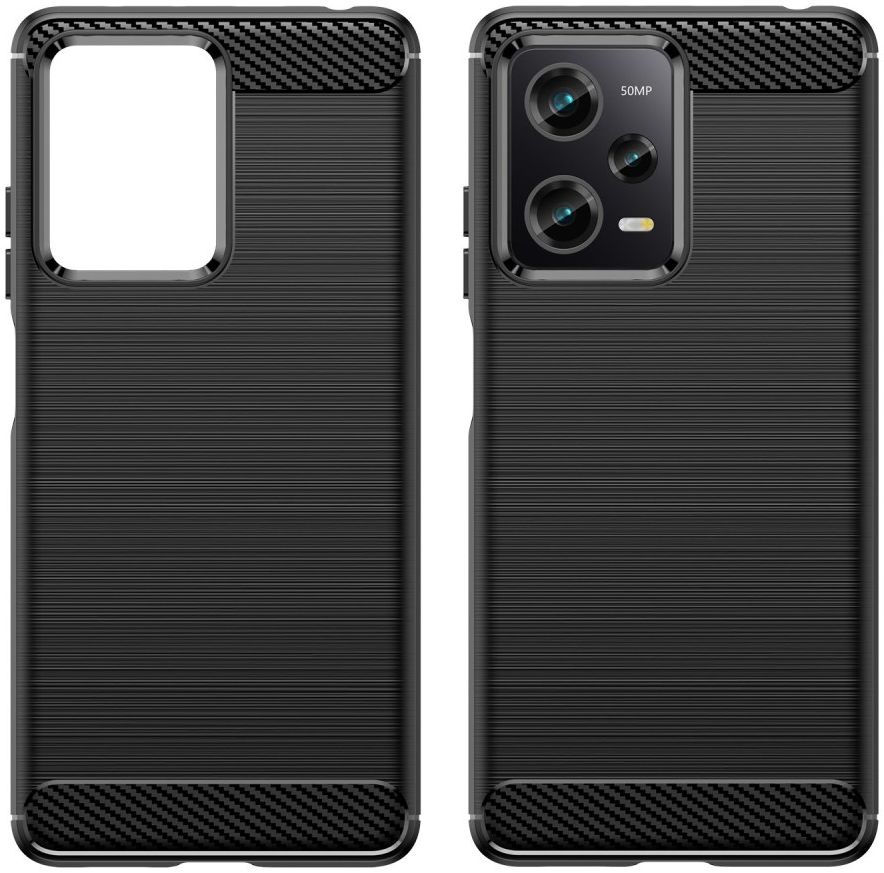 Xiaomi Redmi Note 12 Pro / Poco X5 Pro Hoesje Geborsteld TPU Zwart afbeelding 2