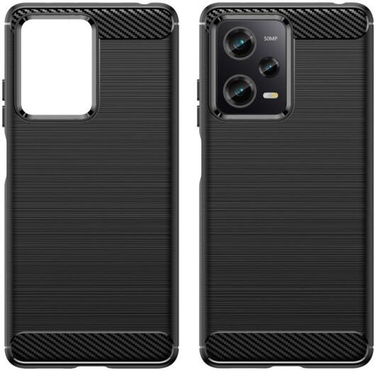 Xiaomi Redmi Note 12 Pro / Poco X5 Pro Hoesje Geborsteld TPU Zwart afbeelding 2
