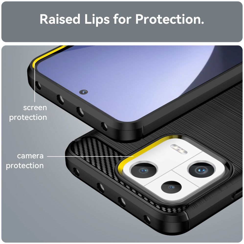 Xiaomi 13 Hoesje Geborsteld TPU Flexibele Back Cover Zwart afbeelding 8