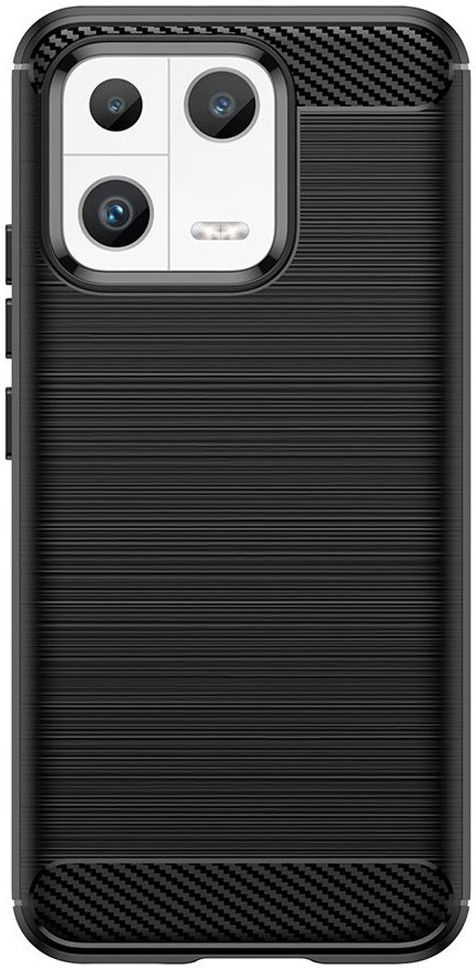 Xiaomi 13 Hoesje Geborsteld TPU Flexibele Back Cover Zwart afbeelding 2