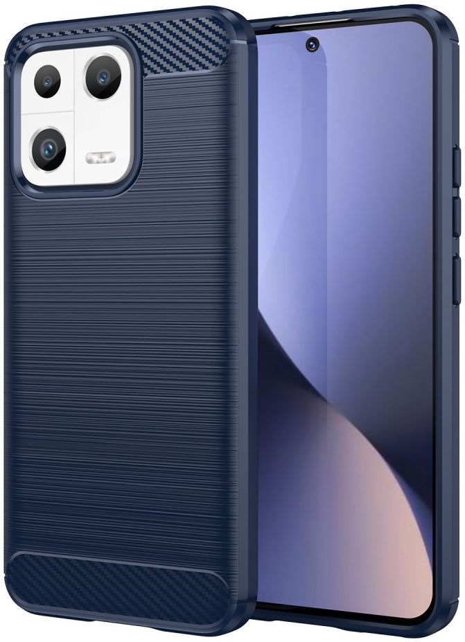 Xiaomi 13 Hoesje Geborsteld TPU Flexibele Back Cover Blauw afbeelding 1