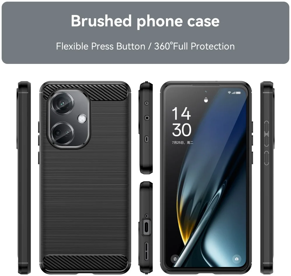 OnePlus Nord CE 3 Hoesje Geborsteld TPU Flexibele Back Cover Zwart afbeelding 8