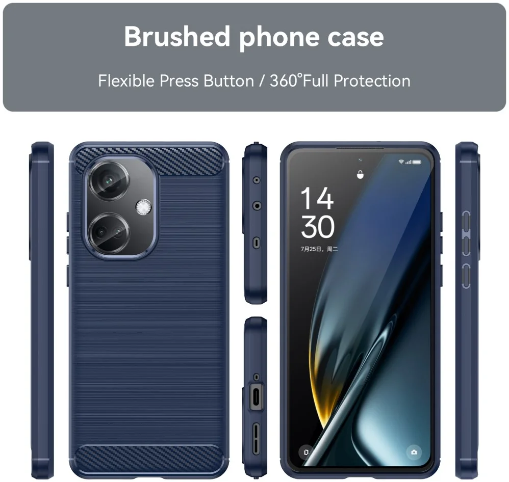 OnePlus Nord CE 3 Hoesje Geborsteld TPU Flexibele Back Cover Blauw afbeelding 9