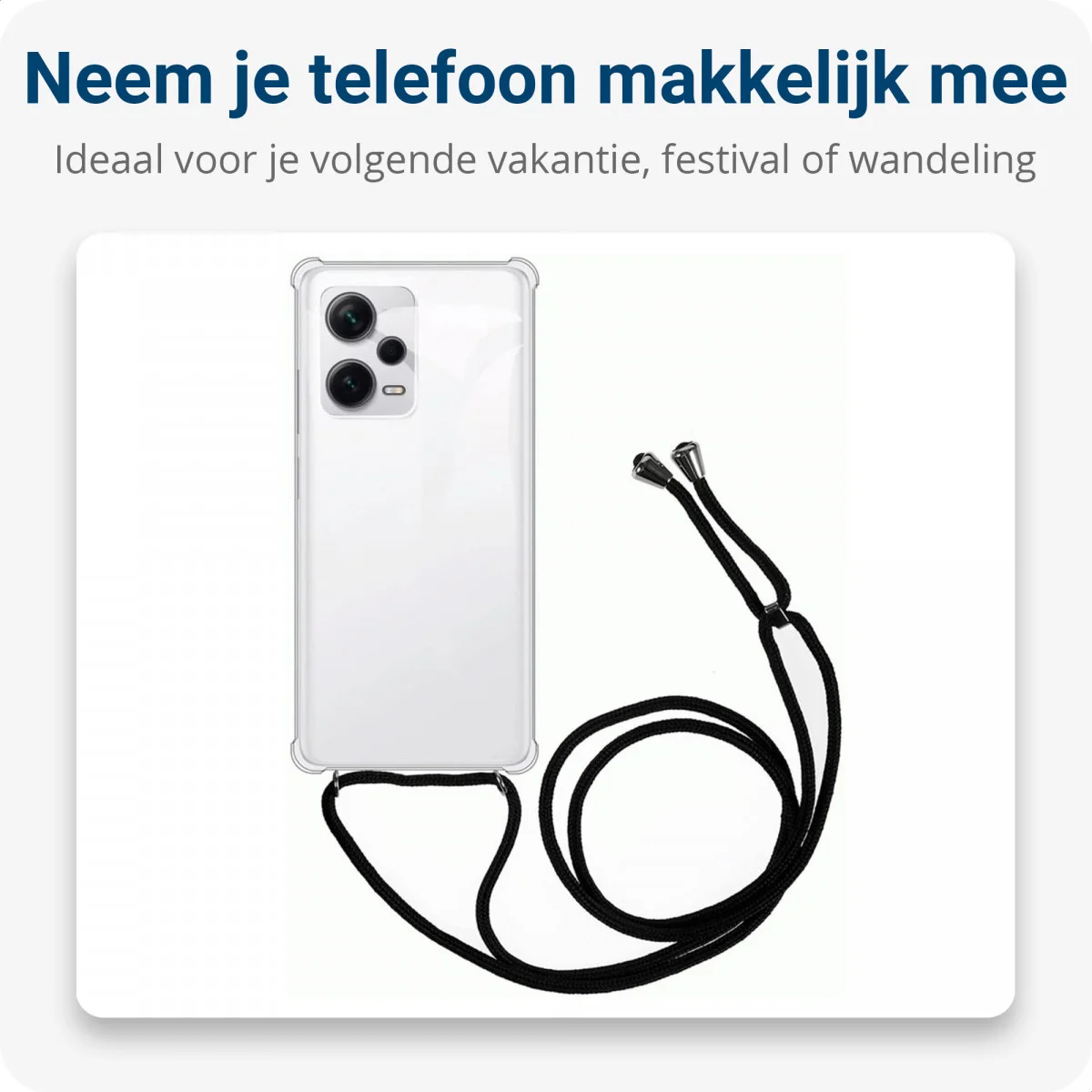Xiaomi Redmi Note 12 Pro/Poco X5 Pro Hoesje met Koord TPU Transparant afbeelding 3