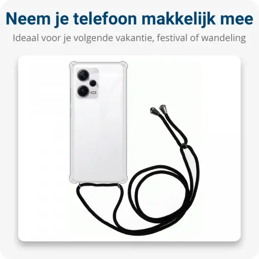 Xiaomi Redmi Note 12 Pro/Poco X5 Pro Hoesje met Koord TPU Transparant afbeelding 3