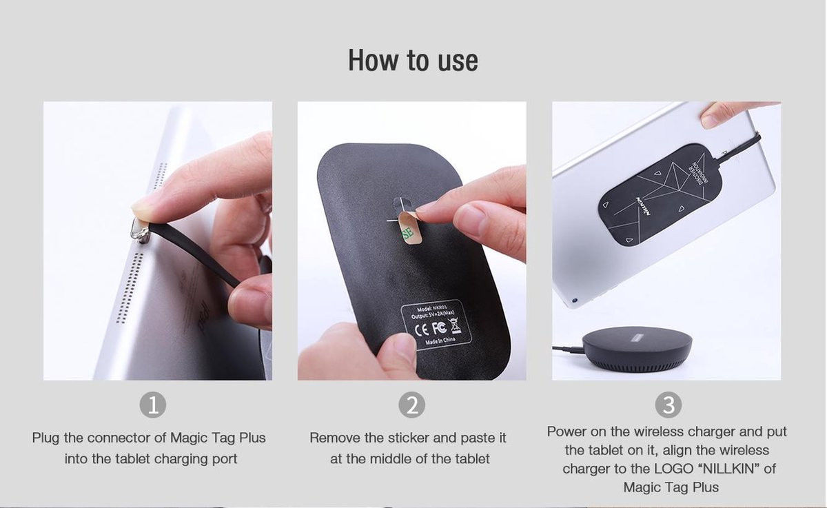 Nillkin Type-C Wireless Charging Receiver 17CM Zwart afbeelding 6